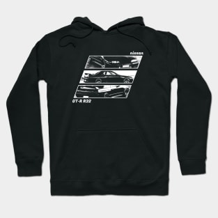 NISSAN SKYLINE GT-R R32 Black 'N White Archive 2 (Black Version) Hoodie